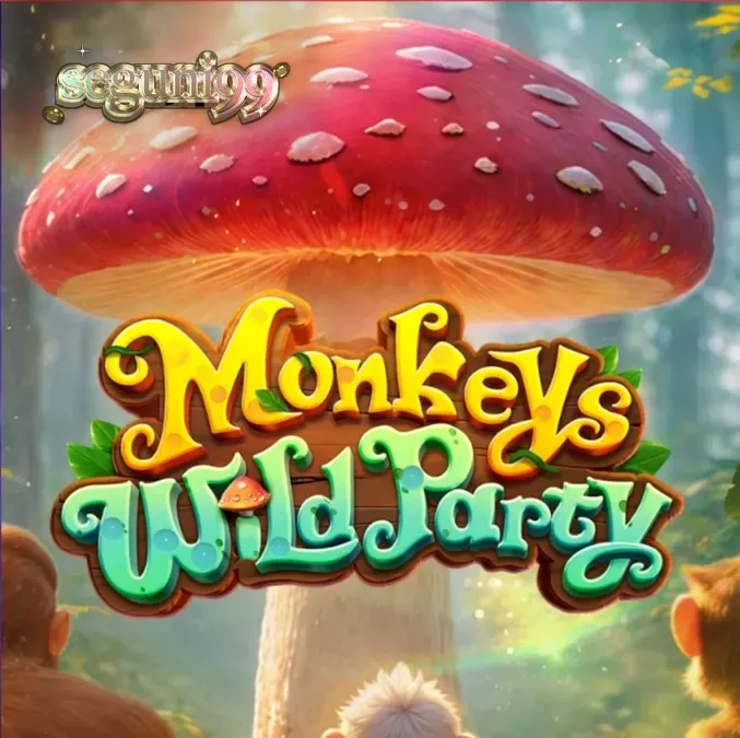Tampilan visual slot Monkeys Wild Party dengan tema hutan tropis dan primata
